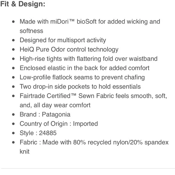 NWT Women’s Patagonia Maipo 7/8 Tights Leggings Workout Pants - Burl Red - Picture 8 of 9